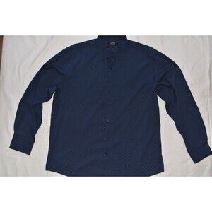 Jones New York Signature Dress Shirt, Slim Fit, Sz XL, 17-17.5, 34/35 Navy Blue